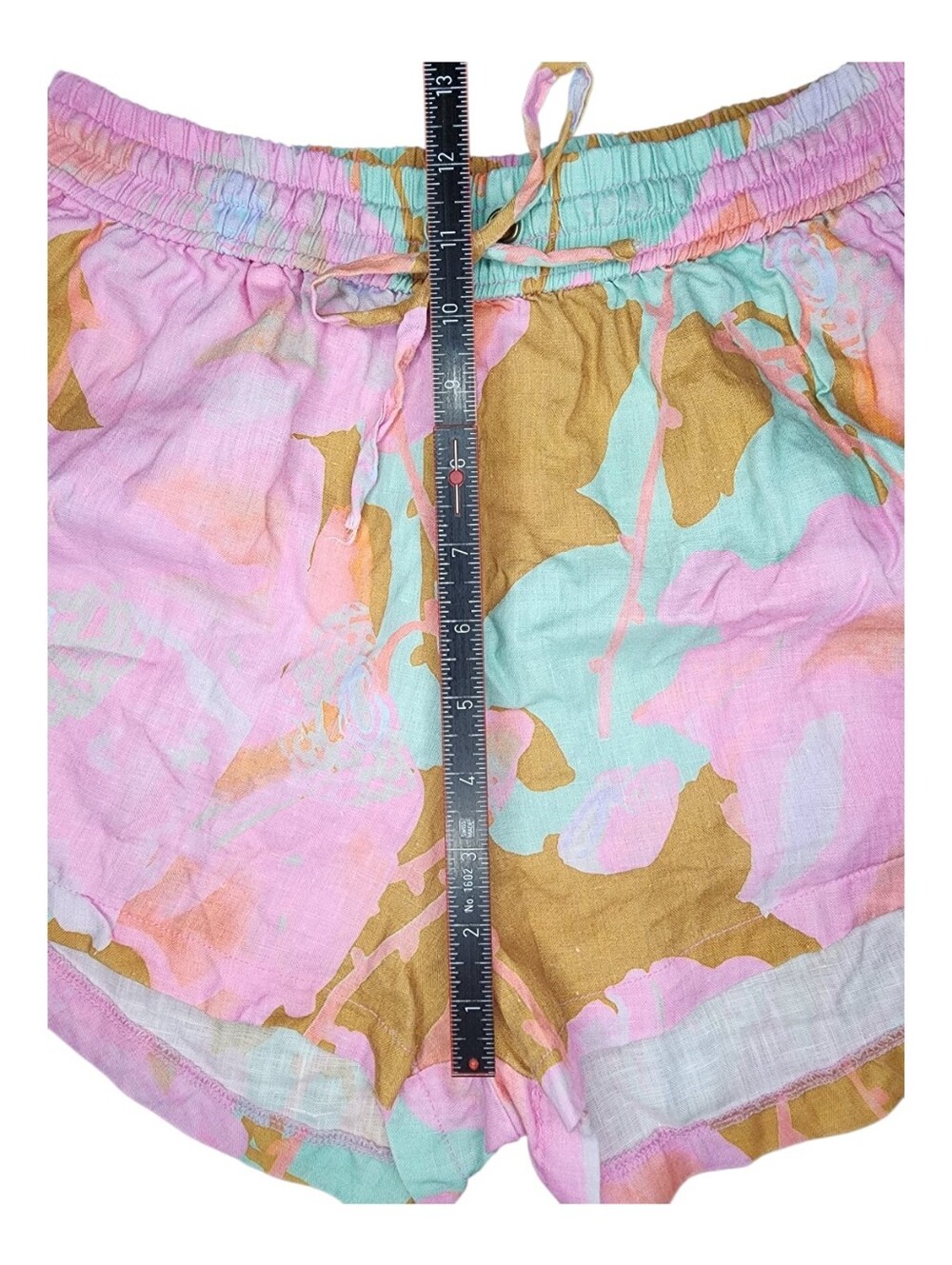 Lanhtropy Aquarela Elastic Waist Linen Shorts, Womens Large - Picture 4 of 13
